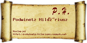 Podwinetz Hiláriusz névjegykártya